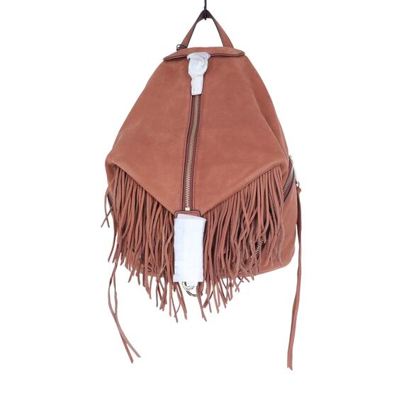 REBECCA MINKOFF Stevie Fringe Julian Backpack Whiskey Brown NWT Leather Bag main image 4